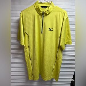 Mizuno Neon Yellow Quarter‑Zip Golf Top